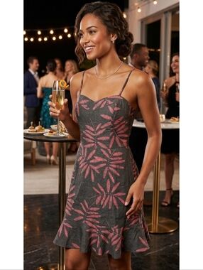 A New Day Fit & Flare Minj Dress Gray Size M